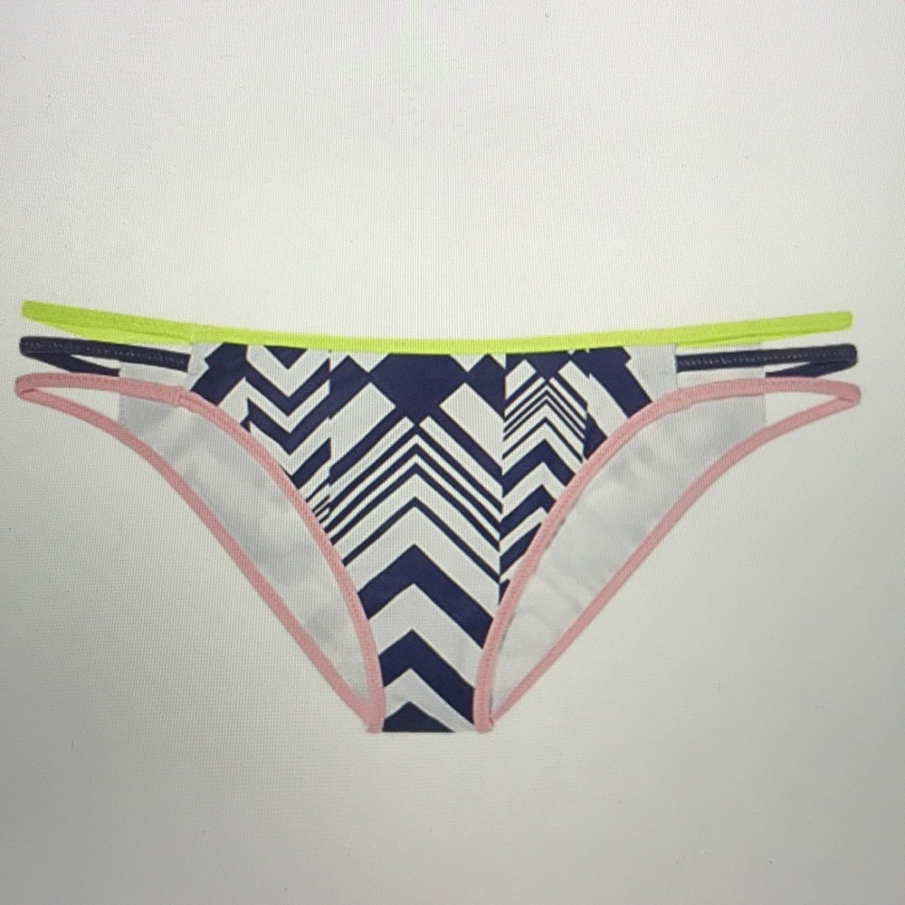 NWT VS Strappy Cheeky Bikini Bottom Geometric Sz S